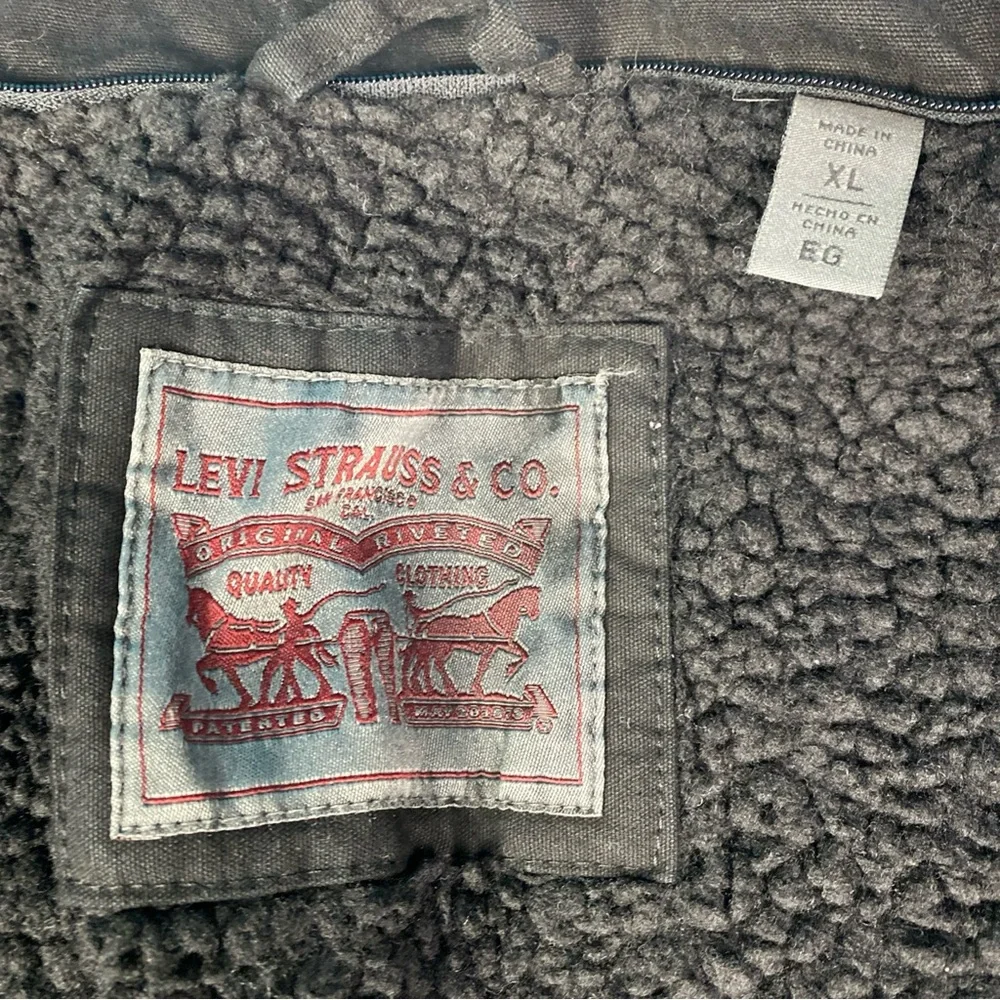 Levi's Men's XL Jacket Black Fleece Lined Heavy Winter Warm Zip Snap Front